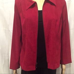 Red Faux Suede Jacket